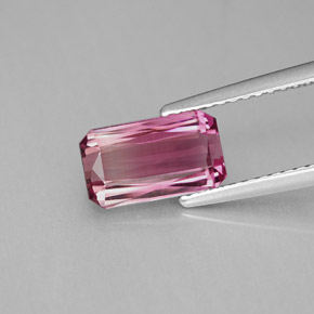 Tourmaline rose naturelle taille émeraude, 1,97 ct, VVS