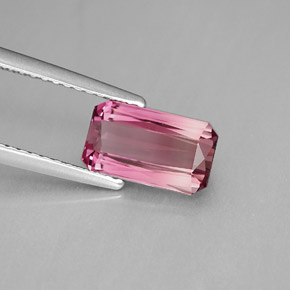 Tourmaline rose naturelle taille émeraude, 1,97 ct, VVS