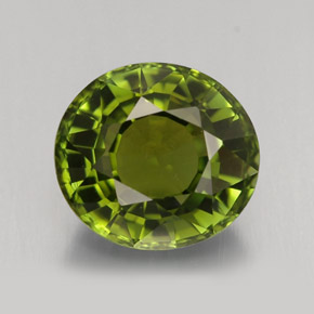 Tourmaline vert naturelle coupe ovale, 3,15 ct, VVS