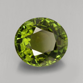 Tourmaline vert naturelle coupe ovale, 3,15 ct, VVS