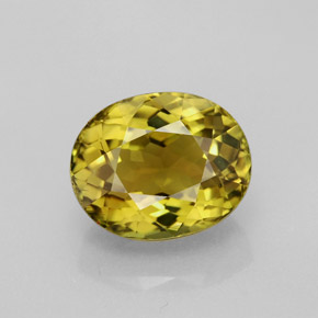 Tourmaline jaune naturelle coupe ovale, 3,97 ct, VVS