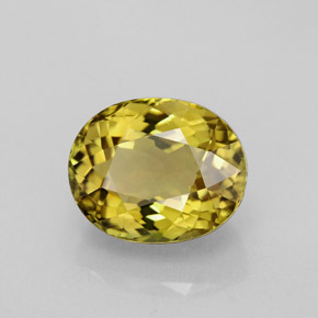 Tourmaline jaune naturelle coupe ovale, 3,97 ct, VVS