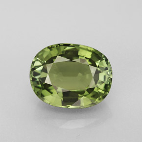 Tourmaline vert naturelle coupe ovale, 3,72 ct, VVS
