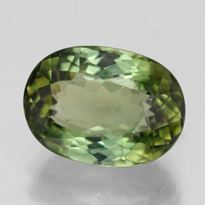 Tourmaline vert naturelle coupe ovale, 3,74 ct, VVS-VS
