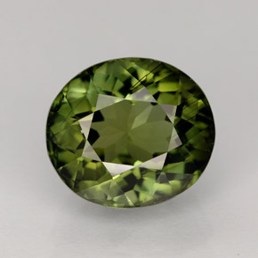 Tourmaline vert naturelle coupe ovale, 4,07 ct, VVS-VS