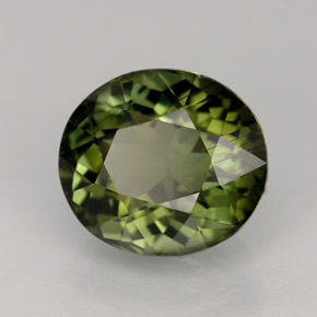 Tourmaline vert naturelle coupe ovale, 4,07 ct, VVS-VS