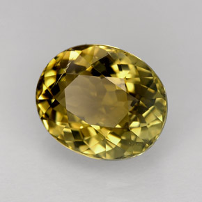 Tourmaline jaune naturelle coupe ovale, 4,00 ct, VVS-VS