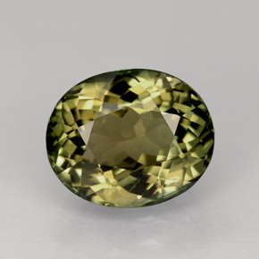 Tourmaline vert naturelle coupe ovale, 3,43 ct, VVS