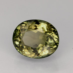 Tourmaline vert naturelle coupe ovale, 3,43 ct, VVS
