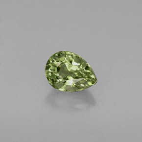 Tourmaline vert naturelle en forme de poire, 0,73 ct, VVS