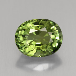 Tourmaline vert naturelle coupe ovale, 2,37 ct, VVS