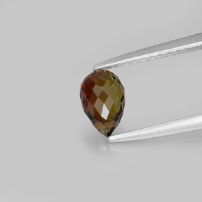 Tourmaline orange naturelle briolette, 0,89 ct, VS
