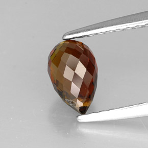 Tourmaline multicolore naturelle briolette, 0,81 ct, VS