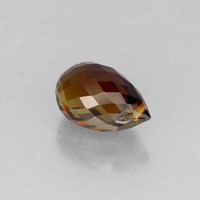 Tourmaline multicolore naturelle briolette, 0,81 ct, VS
