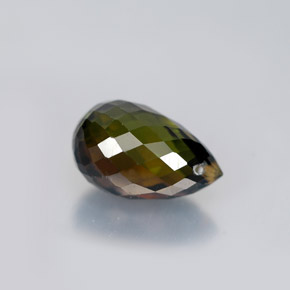 Tourmaline multicolore naturelle briolette, 1,98 ct, VS