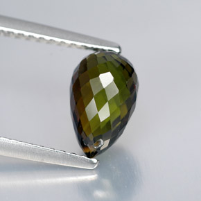 Tourmaline multicolore naturelle briolette, 1,98 ct, VS