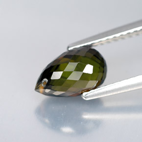 Tourmaline multicolore naturelle briolette, 1,98 ct, VS