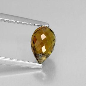 Tourmaline orange naturelle briolette, 1,20 ct, VS-SI