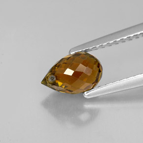 Tourmaline orange naturelle briolette, 1,20 ct, VS-SI