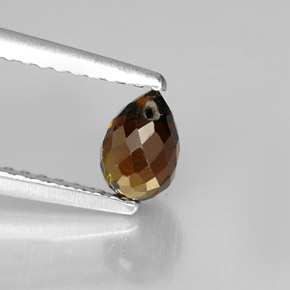 Tourmaline orange naturelle briolette, 0,62 ct, VVS-VS