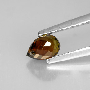 Tourmaline orange naturelle briolette, 0,62 ct, VVS-VS