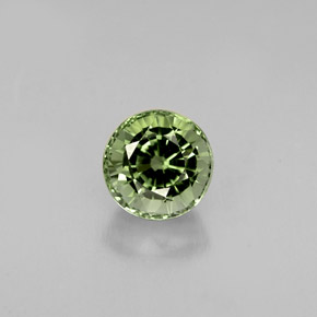 Tourmaline vert naturelle coupe roude, 1,01 ct, VVS