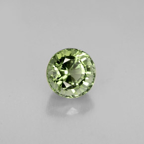 Tourmaline vert naturelle coupe roude, 1,01 ct, VVS