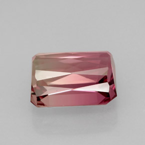 Tourmaline bicolore naturelle taille émeraude, 5,54 ct, IF