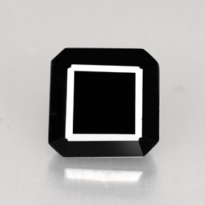 Tourmaline noir naturelle taille émeraude, 1,23 ct, opaque