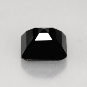 Tourmaline noir naturelle taille émeraude, 1,23 ct, opaque