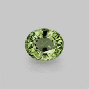 Tourmaline vert naturelle coupe ovale, 1,21 ct, IF