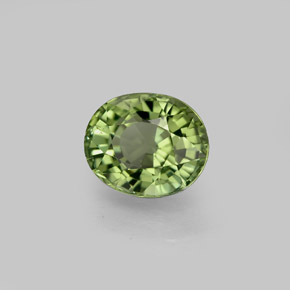 Tourmaline vert naturelle coupe ovale, 1,21 ct, IF