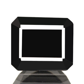 Tourmaline noir naturelle taille émeraude, 1,76 ct, opaque