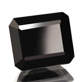 Tourmaline noir naturelle taille émeraude, 1,76 ct, opaque