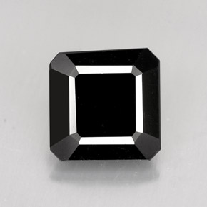 Tourmaline noir naturelle taille émeraude, 1,41 ct, opaque