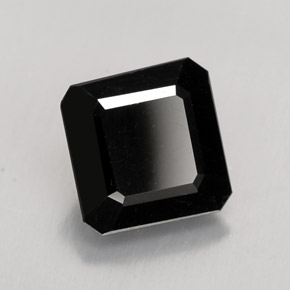 Tourmaline noir naturelle taille émeraude, 1,41 ct, opaque