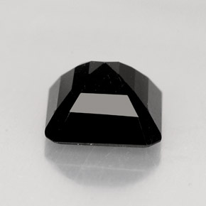 Tourmaline noir naturelle taille émeraude, 1,41 ct, opaque