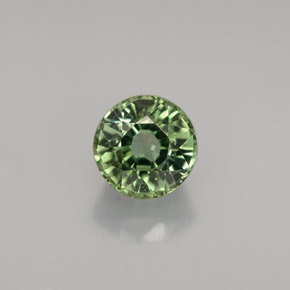 Tourmaline vert naturelle coupe roude, 1,08 ct, VVS