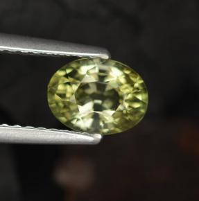 Tourmaline vert naturelle coupe ovale, 0,96 ct, VVS