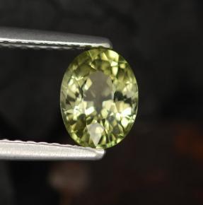 Tourmaline vert naturelle coupe ovale, 0,96 ct, VVS