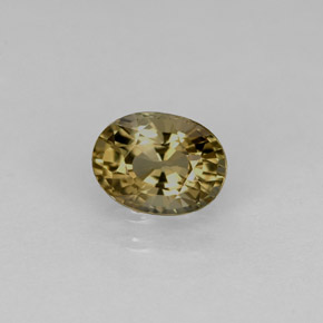 Tourmaline jaune naturelle coupe ovale, 0,89 ct, VVS