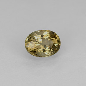 Tourmaline jaune naturelle coupe ovale, 0,89 ct, VVS