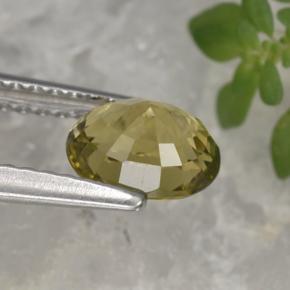Tourmaline jaune naturelle coupe ovale, 0,92 ct, VVS-VS