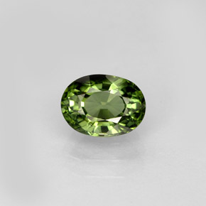 Tourmaline vert naturelle coupe ovale, 1,11 ct, VVS