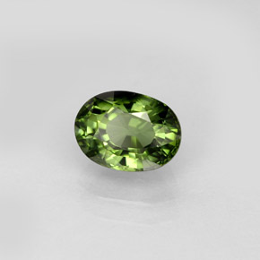 Tourmaline vert naturelle coupe ovale, 1,11 ct, VVS