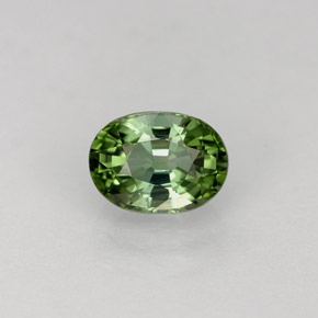 Tourmaline vert naturelle coupe ovale, 1,08 ct, VVS