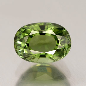 Tourmaline vert naturelle coupe ovale, 1,09 ct, VVS