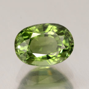 Tourmaline vert naturelle coupe ovale, 1,09 ct, VVS
