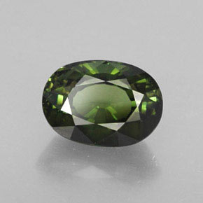 Tourmaline vert naturelle coupe ovale, 1,09 ct, VVS