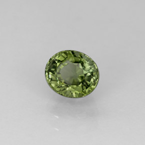 Tourmaline vert naturelle coupe ovale, 0,93 ct, VVS